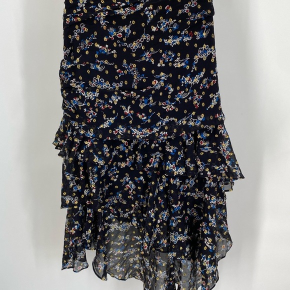 Veronica Beard Cella Metallic Floral Silk Skirt 0 - Picture 8 of 11